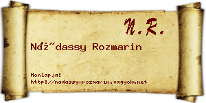 Nádassy Rozmarin névjegykártya